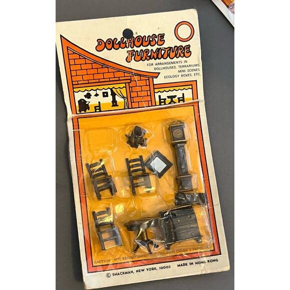 Fibre Craft Mini Doll Accessories Bathroom 2 Dining Bedroom Lot Four Set New - Picture 6 of 10